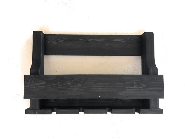 Woodymood Mini Natural Wine Rack Glass Holder-Ebony