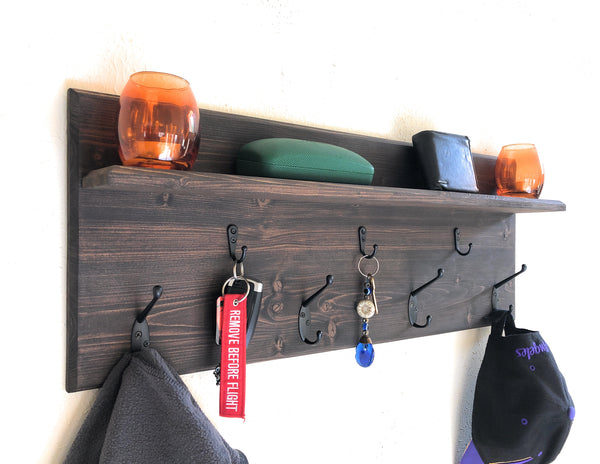Wall Organizer Shelf, Mail shelf, Key hooks, Coat Hangers