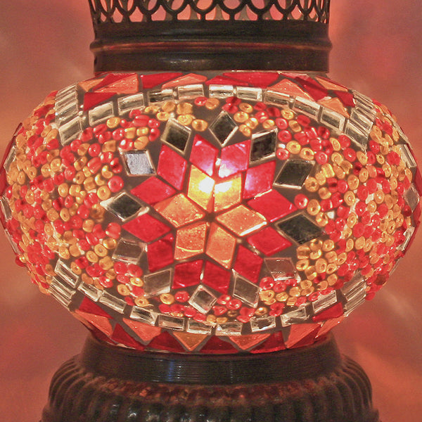 Woodymood Mosaic T light/Candle Holder-Star Red