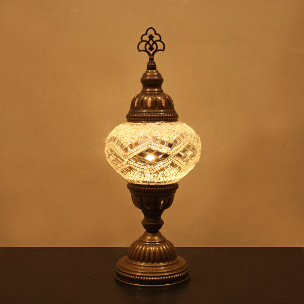 Woodymood Mosaic Table Lamp Small-White