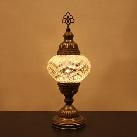Woodymood Mosaic Table Lamp Small-White