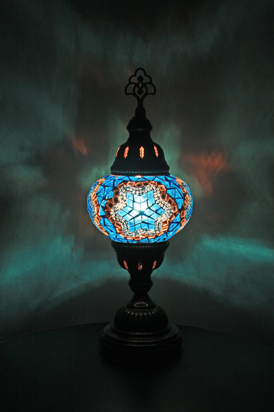 Woodymood Mosaic Table Lamp 5'' 1 Ball-Star Turquoise