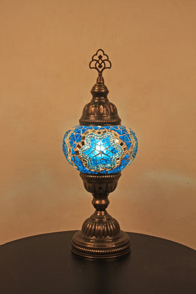Woodymood Mosaic Table Lamp 5'' 1 Ball-Star Turquoise