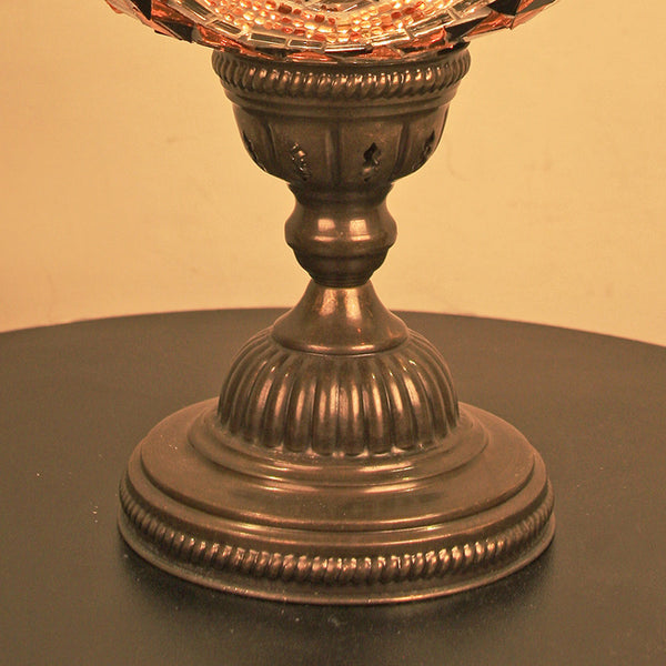 Woodymood Mosaic Table Lamp 6.5" 1 Ball-Flower Amber