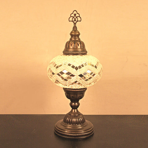 Woodymood Mosaic Table Lamp 6.5" 1 Ball-White