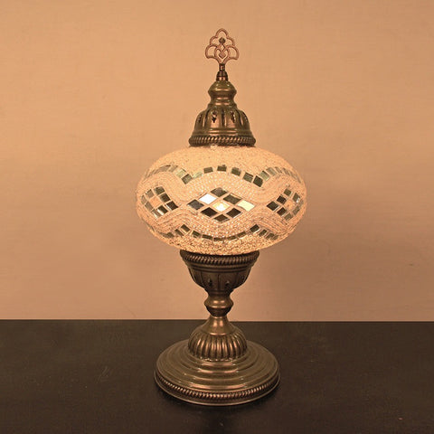 Woodymood Mosaic Table Lamp 7" 1 Ball-White