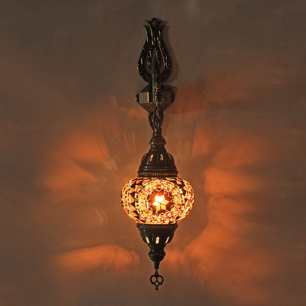 Woodymood Sconce Mosaic Lamps 5'' 1 Ball - Flower Amber