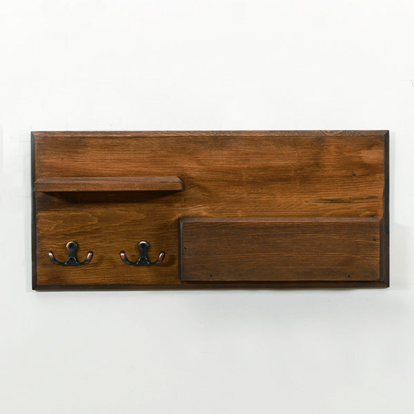 Woodymood Classic Style Wall Organizer Shelf-Dark Hazelnut