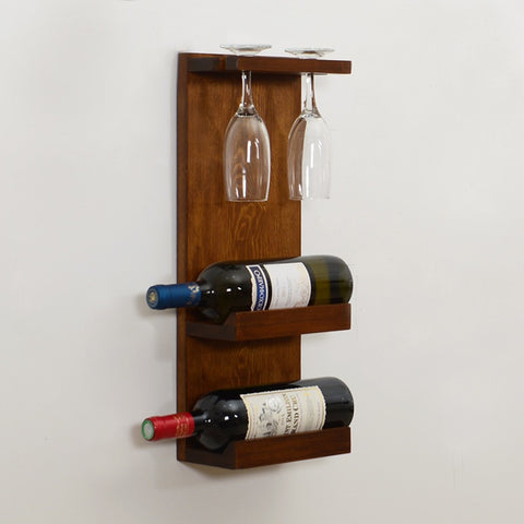 Woodymood Decorative Wine Rack Glass Holder-Dark Hazelnut