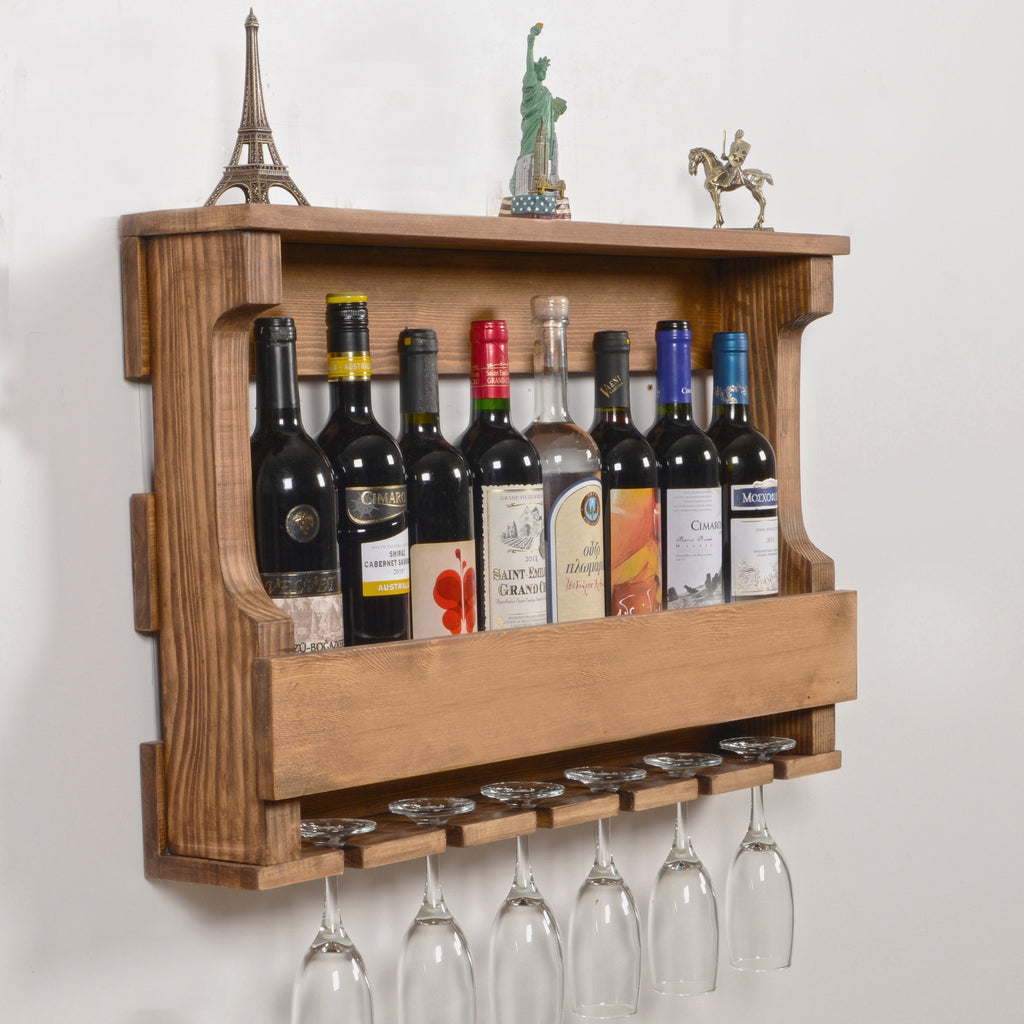 Woodymood Hangover Wine Rack Glass Holder-Natural