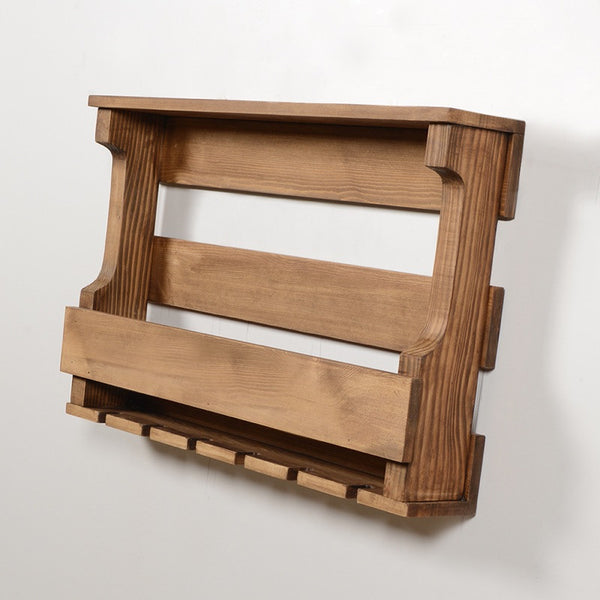 Woodymood Hangover Wine Rack Glass Holder-Natural