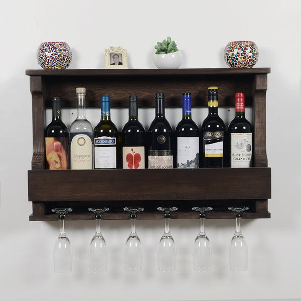 Woodymood Hangover Wine Rack Glass Holder-Wenge