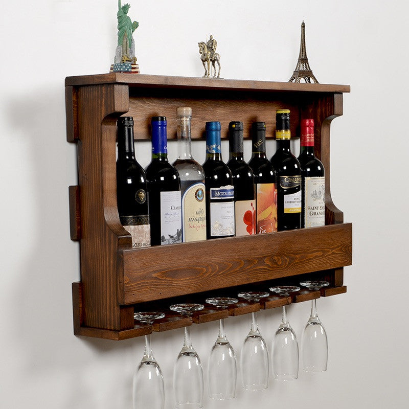 Woodymood Hangover Wine Rack Glass Holder-Dark Hazelnut