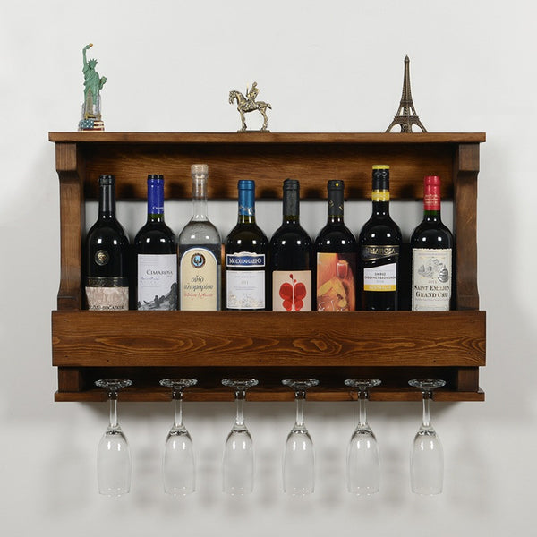 Woodymood Hangover Wine Rack Glass Holder-Dark Hazelnut