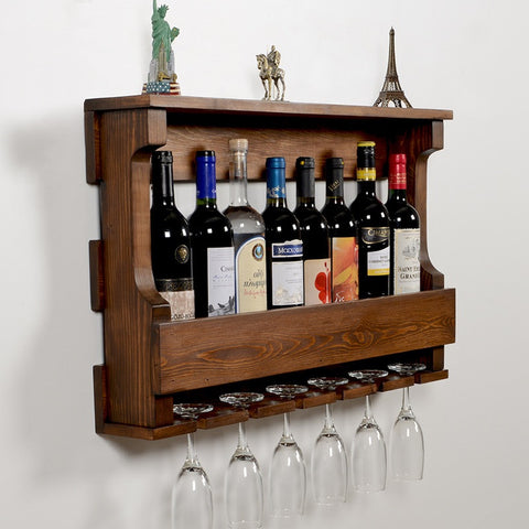 Woodymood Hangover Wine Rack Glass Holder-Dark Hazelnut