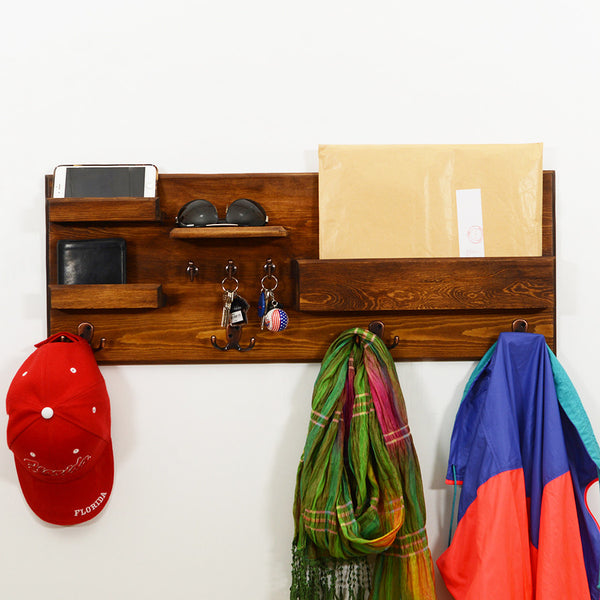 Woodymood Little Professional Wall Organizer Shelf-Dark Hazelnut