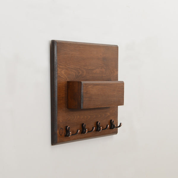 Woodymood Modern Style Wall Organizer Shelf-Dark Hazelnut