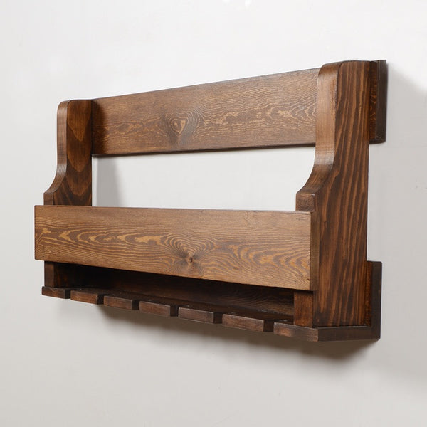 Woodymood Natural Wine Rack Gloss Holder-Dark Hazelnut