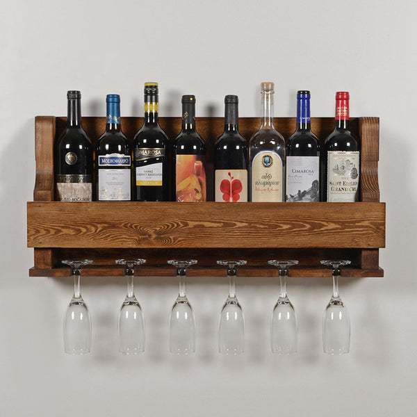 Woodymood Natural Wine Rack Gloss Holder-Dark Hazelnut