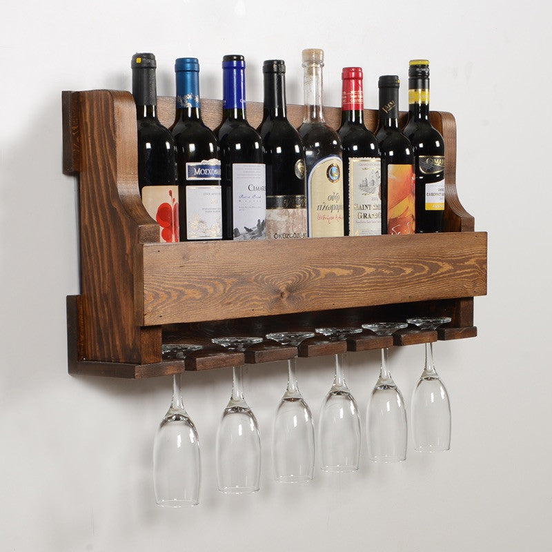 Woodymood Natural Wine Rack Gloss Holder-Dark Hazelnut