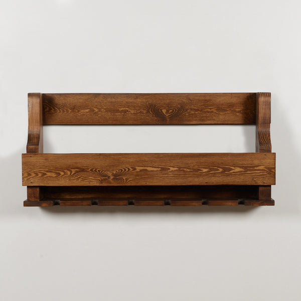 Woodymood Natural Wine Rack Gloss Holder-Dark Hazelnut