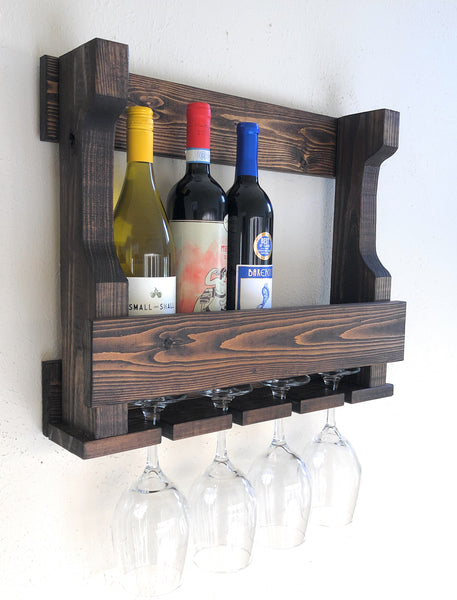 Woodymood Wall Mounting Wine Rack Glass Holder