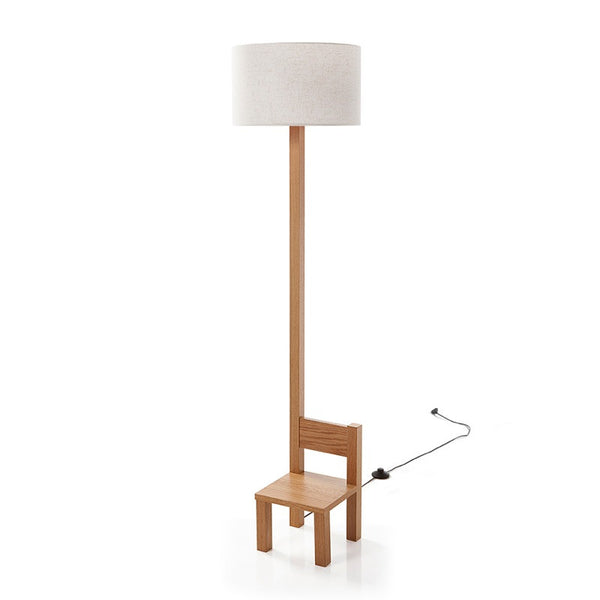 Woodymood Chair Floor Lamp-Cream