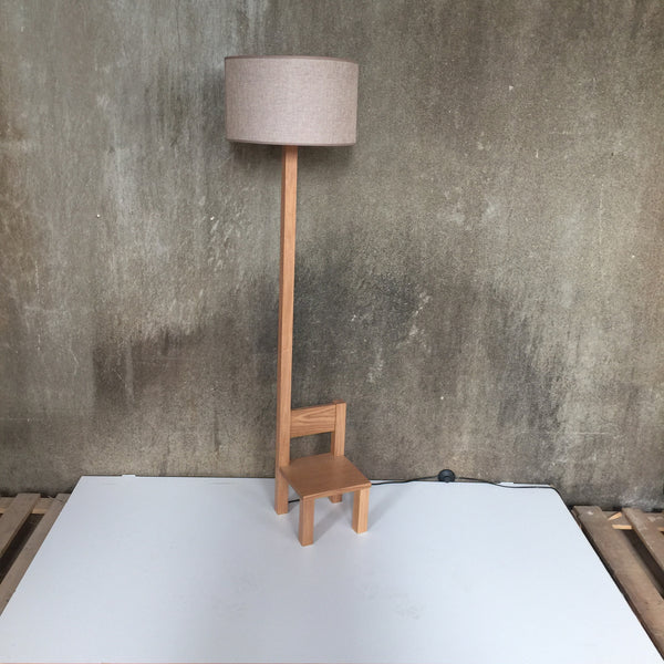 Woodymood Chair Floor Lamp-Light Brown