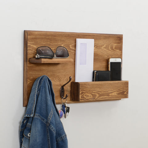 Woodymood Country Style Wall Organizer Shelf-Natural