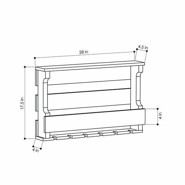 Woodymood Hangover Wine Rack Glass Holder Product dimensions