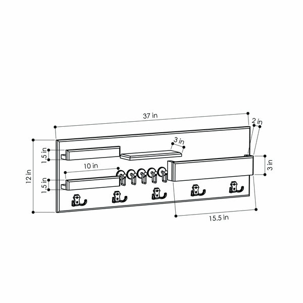 Woodymood Professional Wall Organizer Shelf Product dimensions