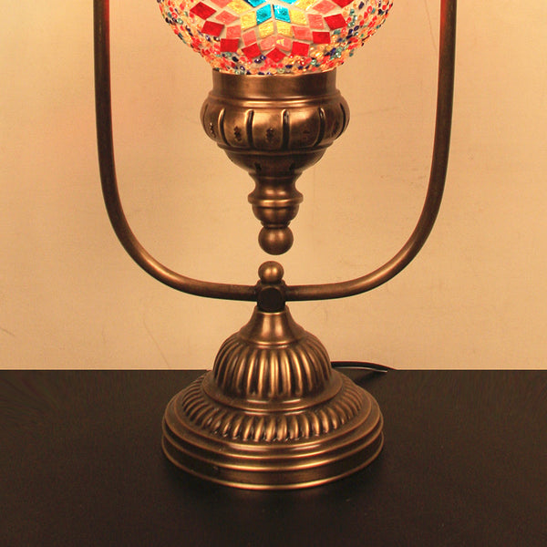 Woodymood Mosaic World Table Lamp-Flame