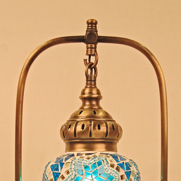Woodymood Mosaic World Table Lamp-Star Turquoise