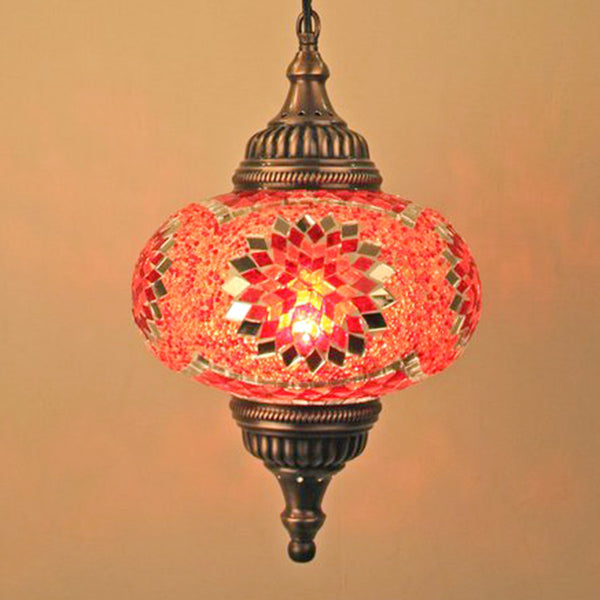 Woodymood Ceiling Mosaic Lamp 9" 1 Ball - Star Red